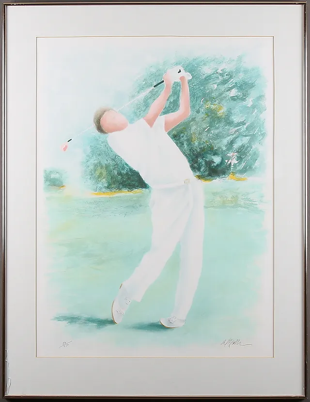 AL WAGIELLA. Golfspelare, färglitografi, signerad och numrerad 34/250.