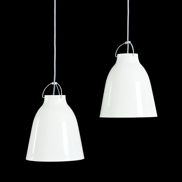 CECILE MANZ. Taklampor, 1 par, "Caravaggio P2, för Fritz Hansen, lackerad metall, samtida.