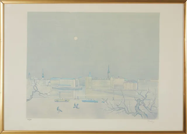 EINAR JOLIN. färglitografi, Stockholmsmotiv, signerat samt numrerat 90/360.