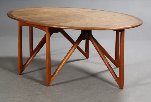 Niels Kofoed. Vintage 'Drop Leaf Table' / dining table, model no. 304
