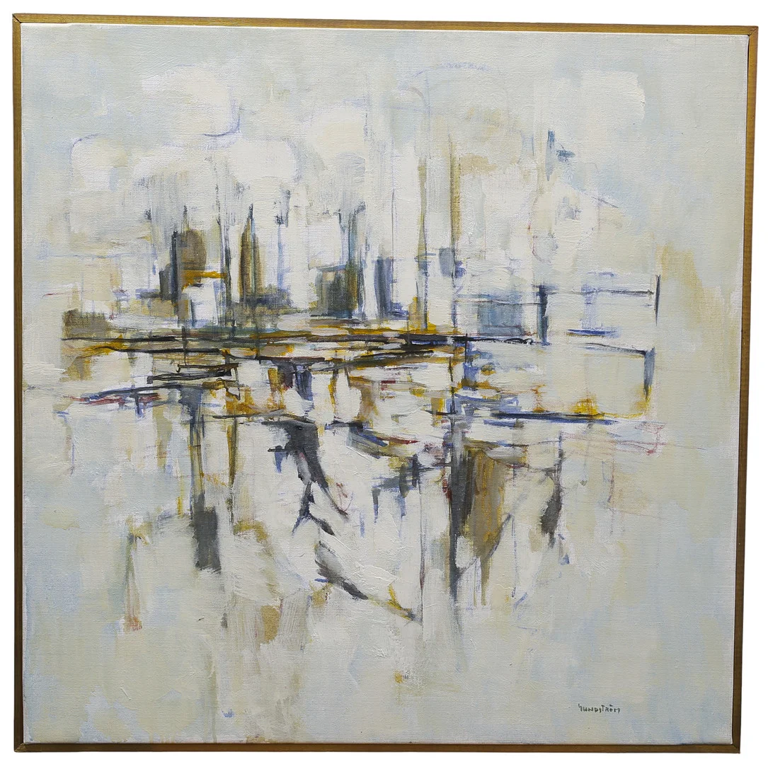 GÖSTA SUNDSTRÖM (1920-2010). Abstrakt komposition, olja på duk, signerad Sundström. — Paintings — Limhamns Auktionsbyrå