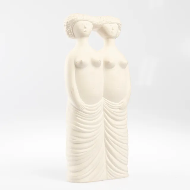 STIG LINDBERG. Figurin, "Tvillingarna", parian, Gustavsberg.
