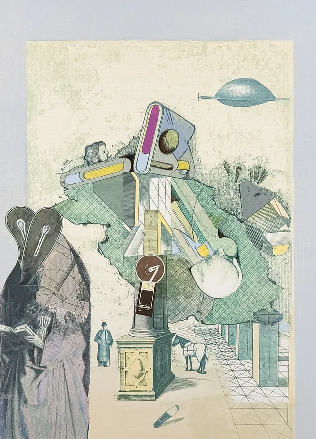 ENDRE NEMES. FÄRGLITOGRAFI, "Tvillingnunnor", Signerad och daterad 1977, Numrerad 49/150.