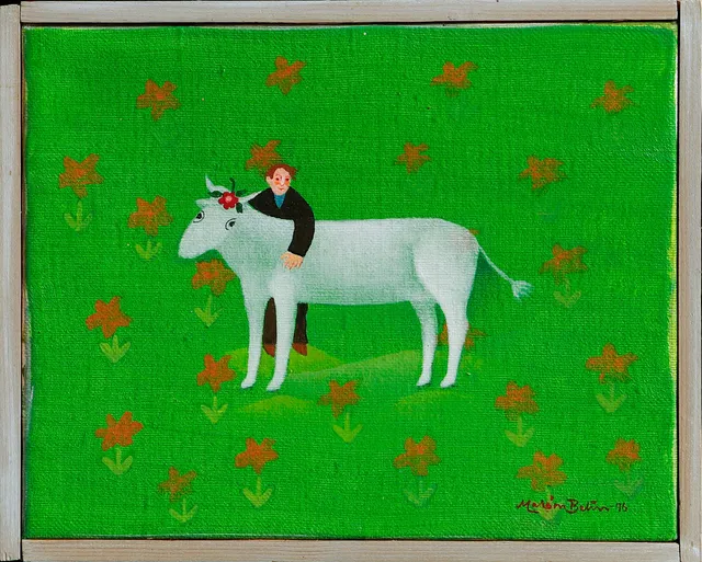 MARION BELIN. "Naturälskaren", olja på duk, signerad och daterad -96.
