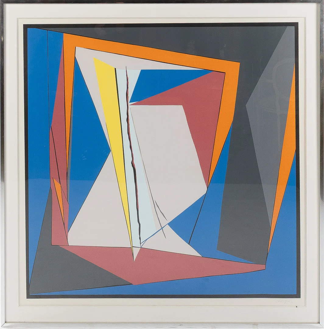 RICHARD MORTENSEN. Serigrafi, signerad och numrerad. — Engravings & Prints — Stockholms Auktionsverk Helsingborg