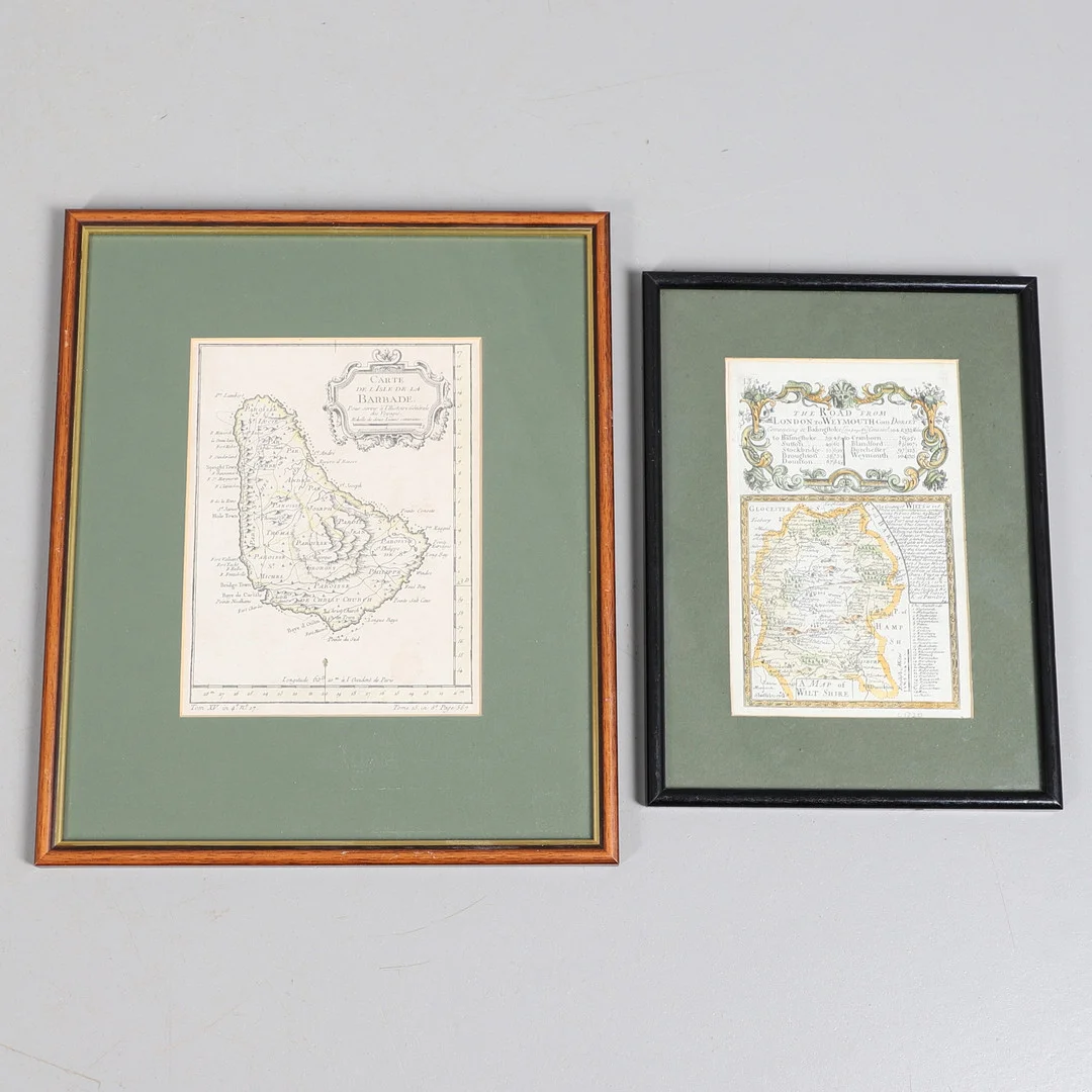 JOHN OWEN AND EMANUEL BOWEN. The Road from London to Weymouth com Dorset, c. 1720, and one other map (2). — Maps — Lawrences Auctioneers
