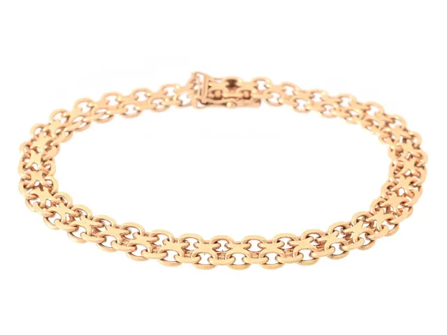 ARMBAND, 18K guld, X-länk, Stockholm 1948, längd 18,5 cm, vikt 14,5 g.