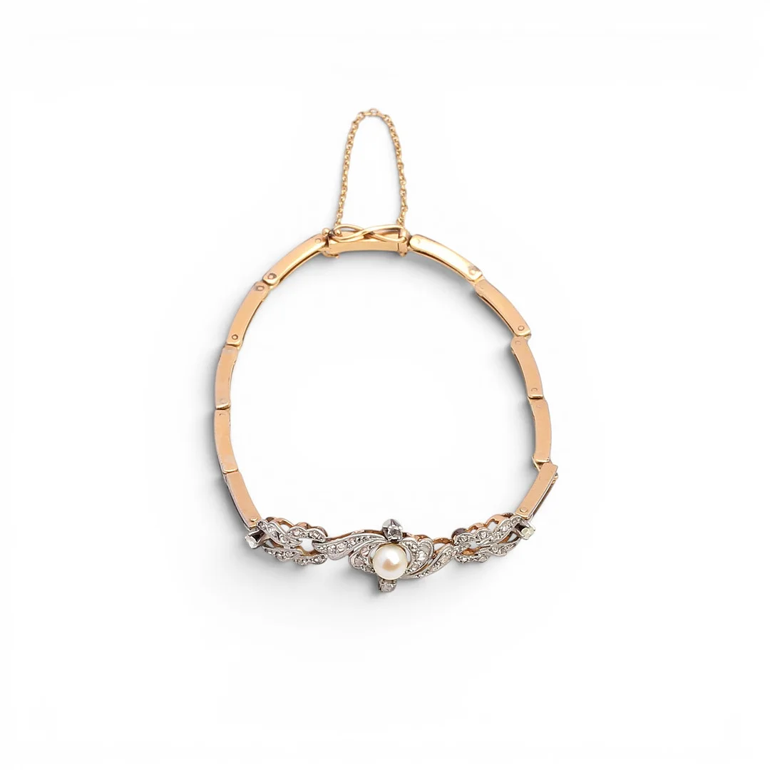 Pearl and diamonds bracelet, mid 20th Century. — Bracelets — Balclis