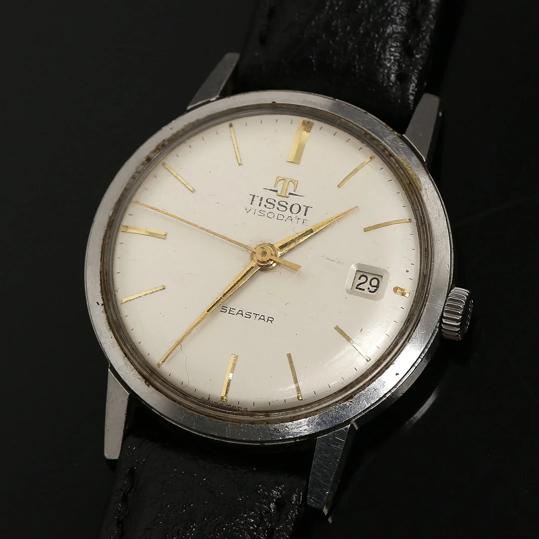 TISSOT, Armbandsur, Visodate, Cal 27B-621, manuell, stål, plexiglas, 1950/1960-tal. — Wristwatches — Auktionshuset Kolonn