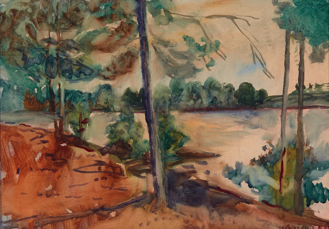 Strømme, Olav — Landskap, 1955 — Kunst/Maleri — Blomqvist