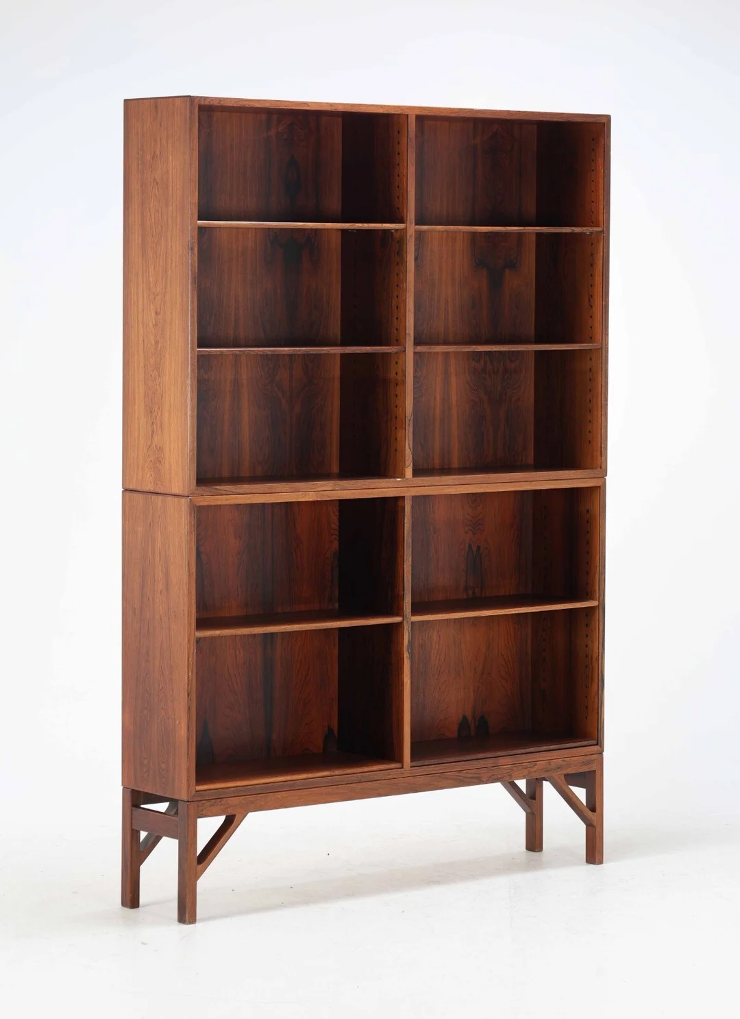Børge Mogensen (1914-1972) for FDB: Two-part rosewood bookcase, 1960s (2) — Furniture/Shelving — Lauritz