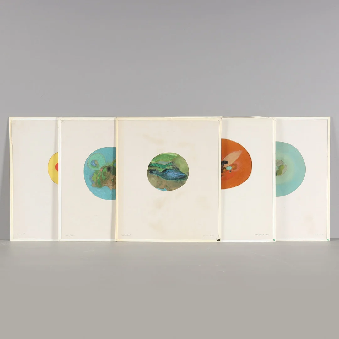 AL EKLUND (1936-2021) kompositioner, 6 stycken, akvareller. — Paintings — Stockholms Auktionsverk Helsingborg