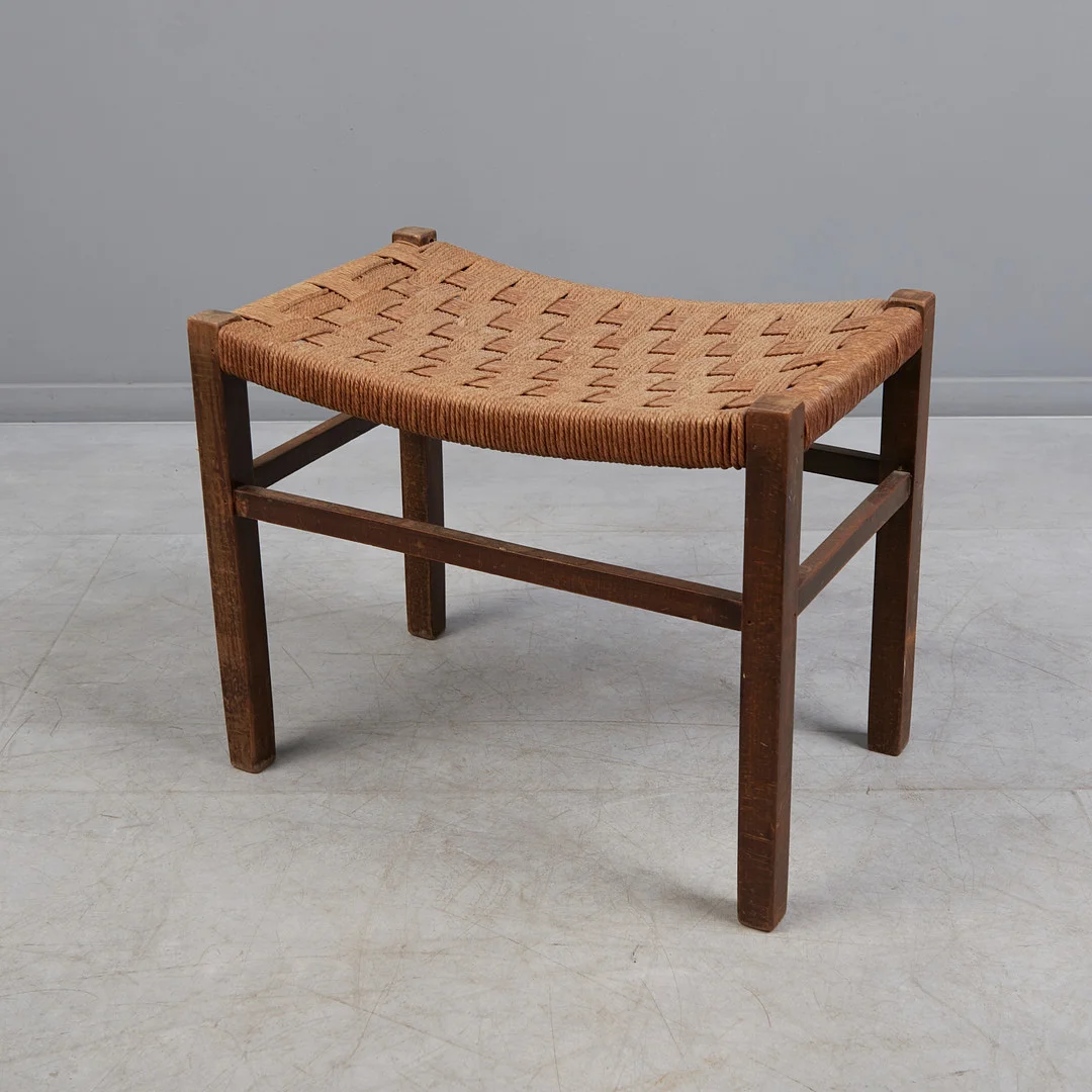 ERICH DIECKMANN. Hocker, Holz, Kordelgeflecht, 1950er Jahre, Deutschland. — Armchairs & Chairs — Stockholms Auktionsverk Köln