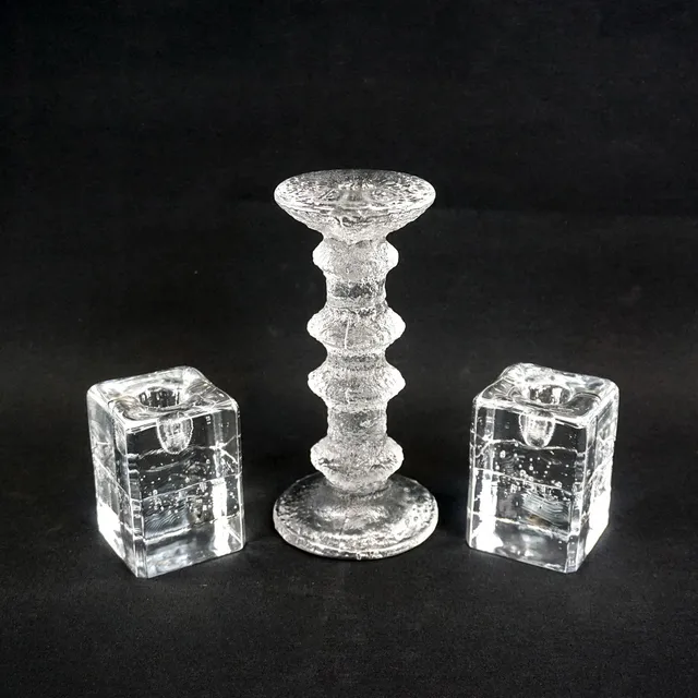 TIMO SARPANEVA. Ljusstakar, 3 st, Festivo samt Arkipelago, Iittala, glas, Finland.