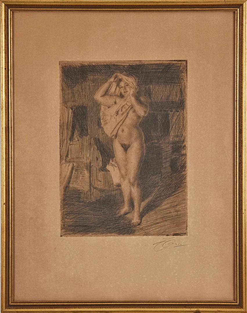 ANDERS ZORN. Bärsärk, etsning, 1914. 25 x 17,8 cm. — Engravings & Prints — Stockholms Auktionsverk Fine Art