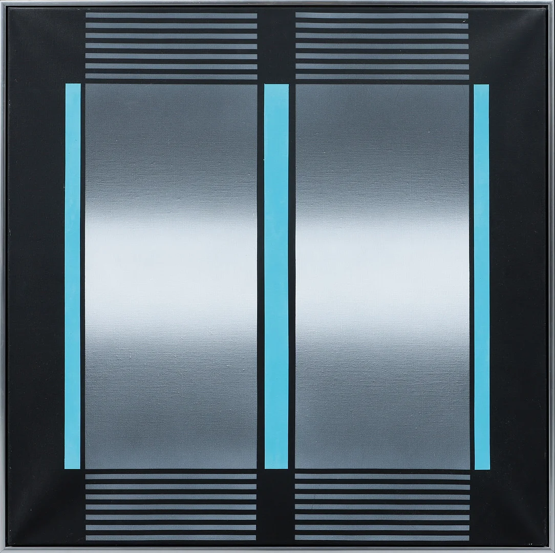 LENNART KÄRRABO. Komposition, akryl på duk, signerad och daterad -91 a tergo. — Paintings — Göteborgs Auktionsverk