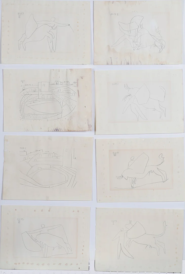 AFTER PABLO PICASSO. Bullfighting scenes and bullrings. — Drawings — Balclis