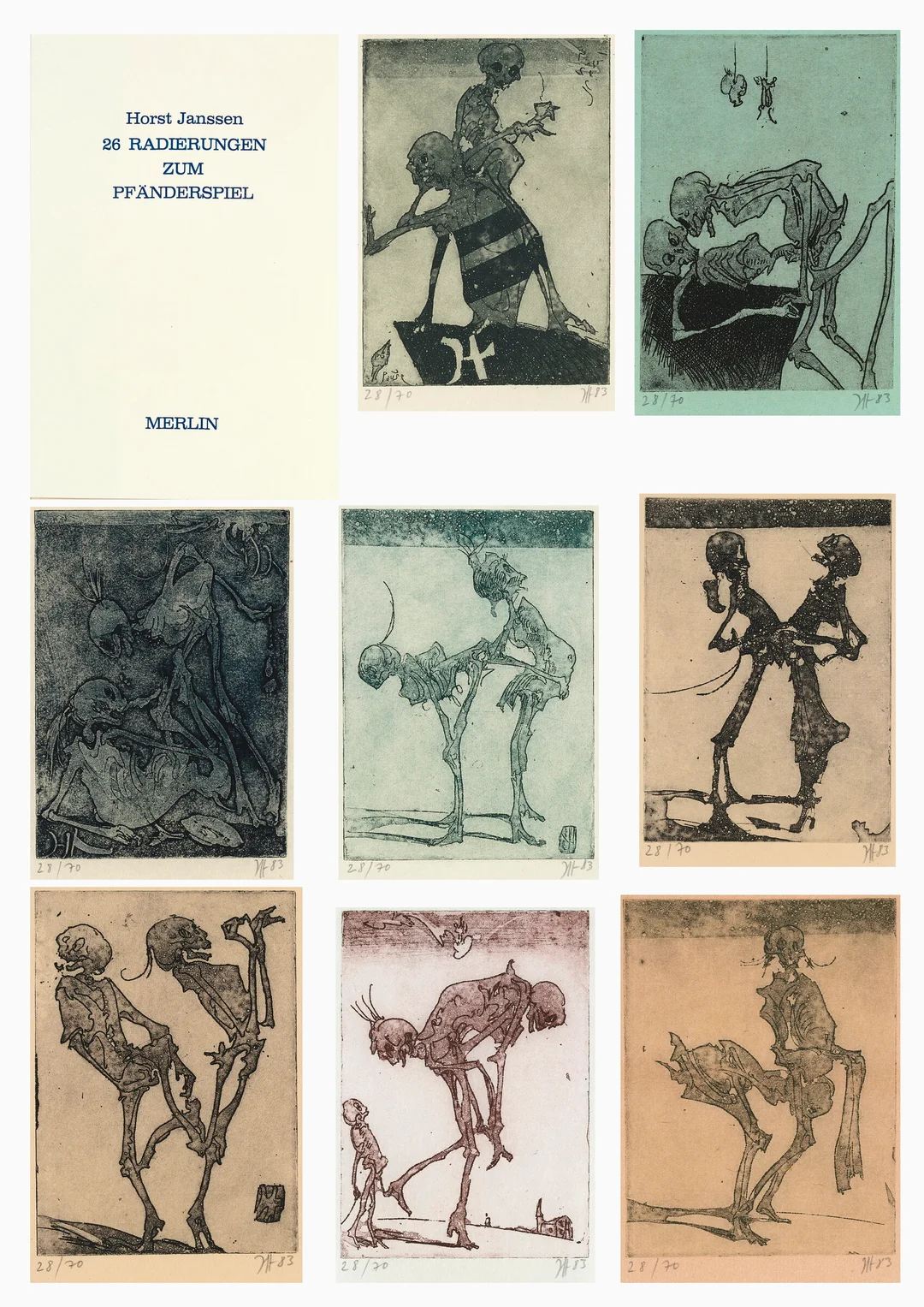 Janssen, Horst — "26 Radierungen zum Pfänderspiel" 1983 — Kunst/Grafikk — Blomqvist