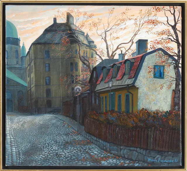 MARIA BOCZEWSKA. Gatumotiv, olja på duk, signerad.