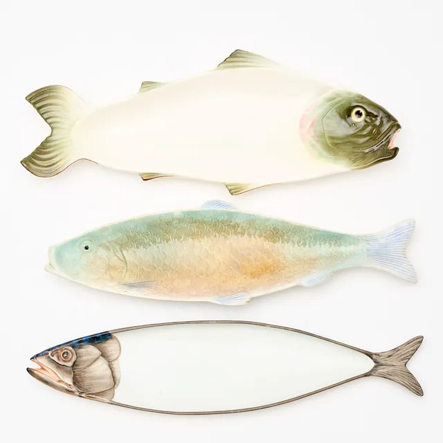 FISKFAT, 3 stycken, bl.a Rörstrand.