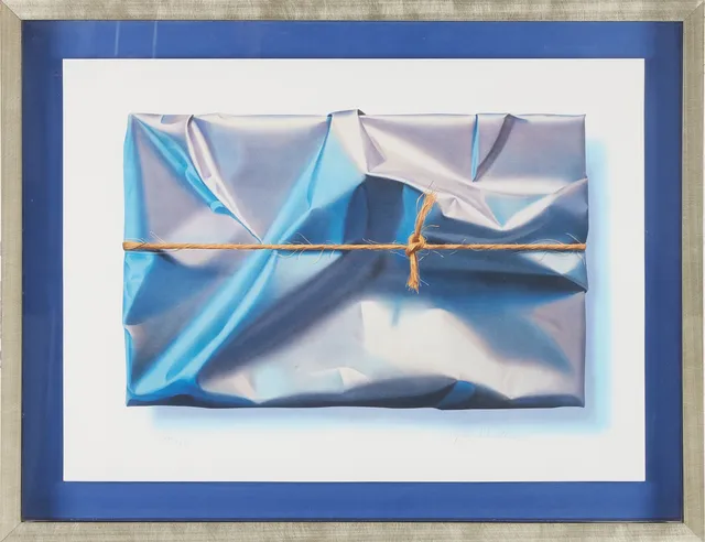 YRJÖ EDELMANN. Inslaget paket, färglitografi, signerad, 84/360.
