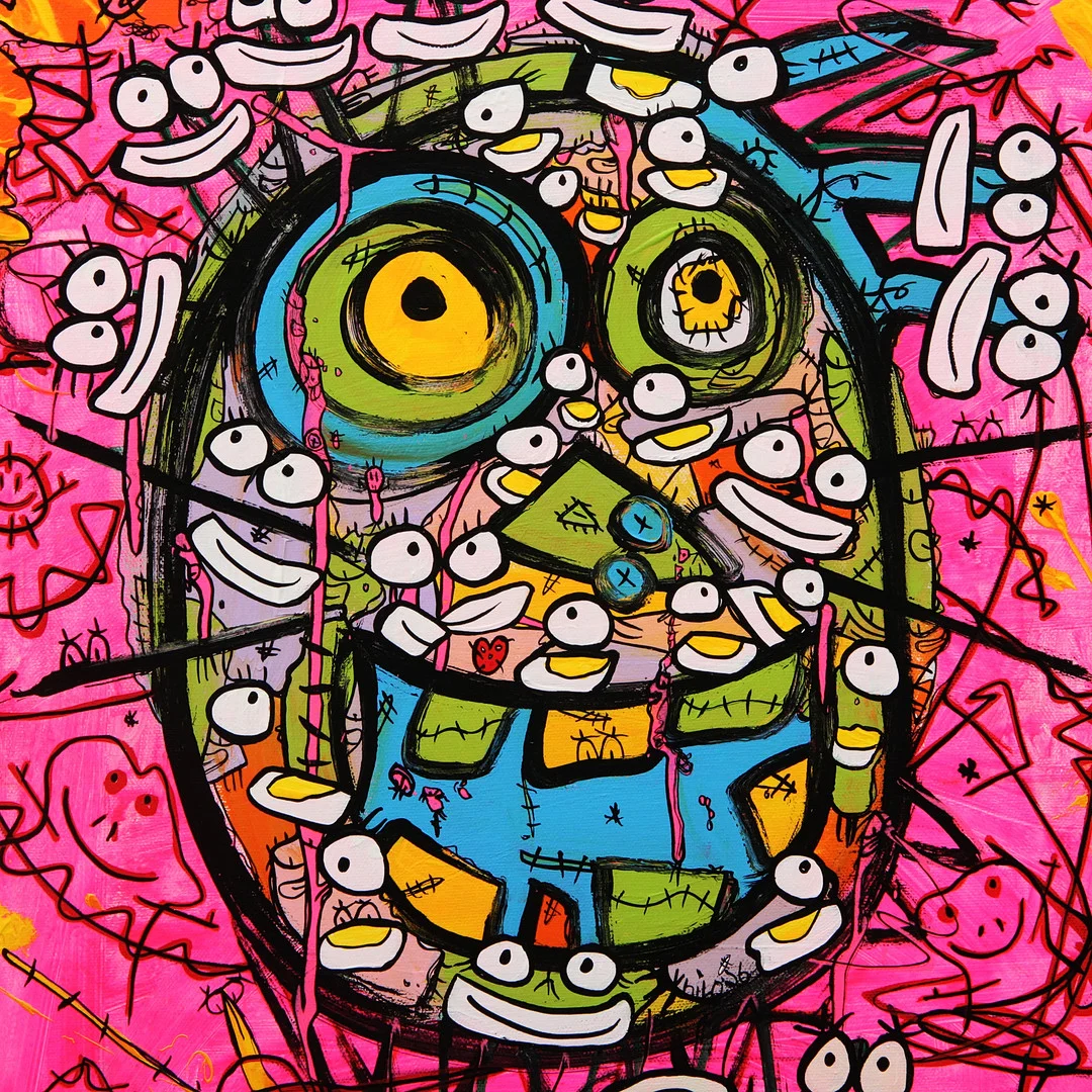 VHILO H PERSSON. AKRYL, på duk "It´s Alright Falling In L" signerad, 2026. — Paintings — Kalmar Auktionsverk