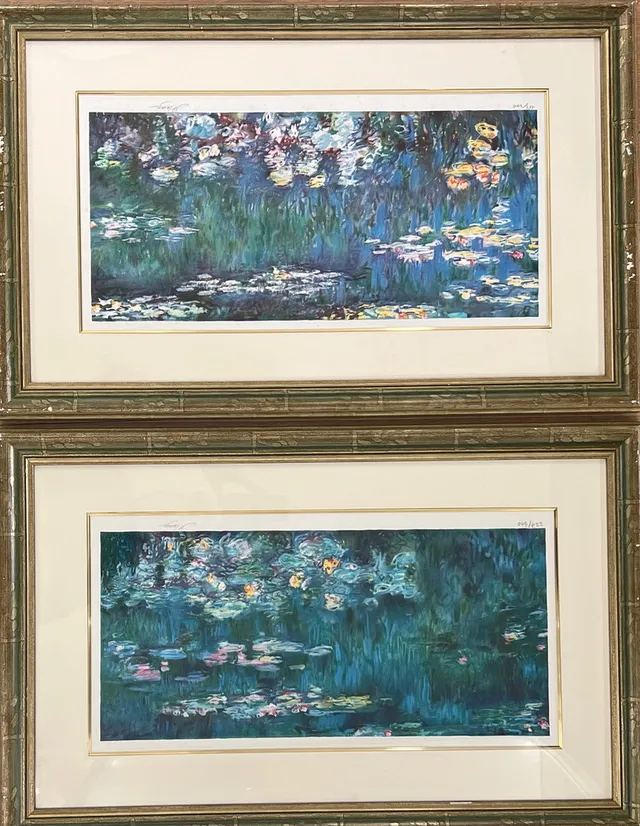 CLAUDE MONET. RÉPLICA. Reflejos verdes. Dos litografías posteriores numerada a lápiz 227/300.