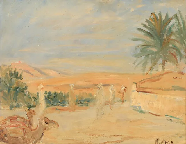OIDENTIFIERAD KONSTNÄR. Arabiskt motiv, olja på pannå, signerad Palme.