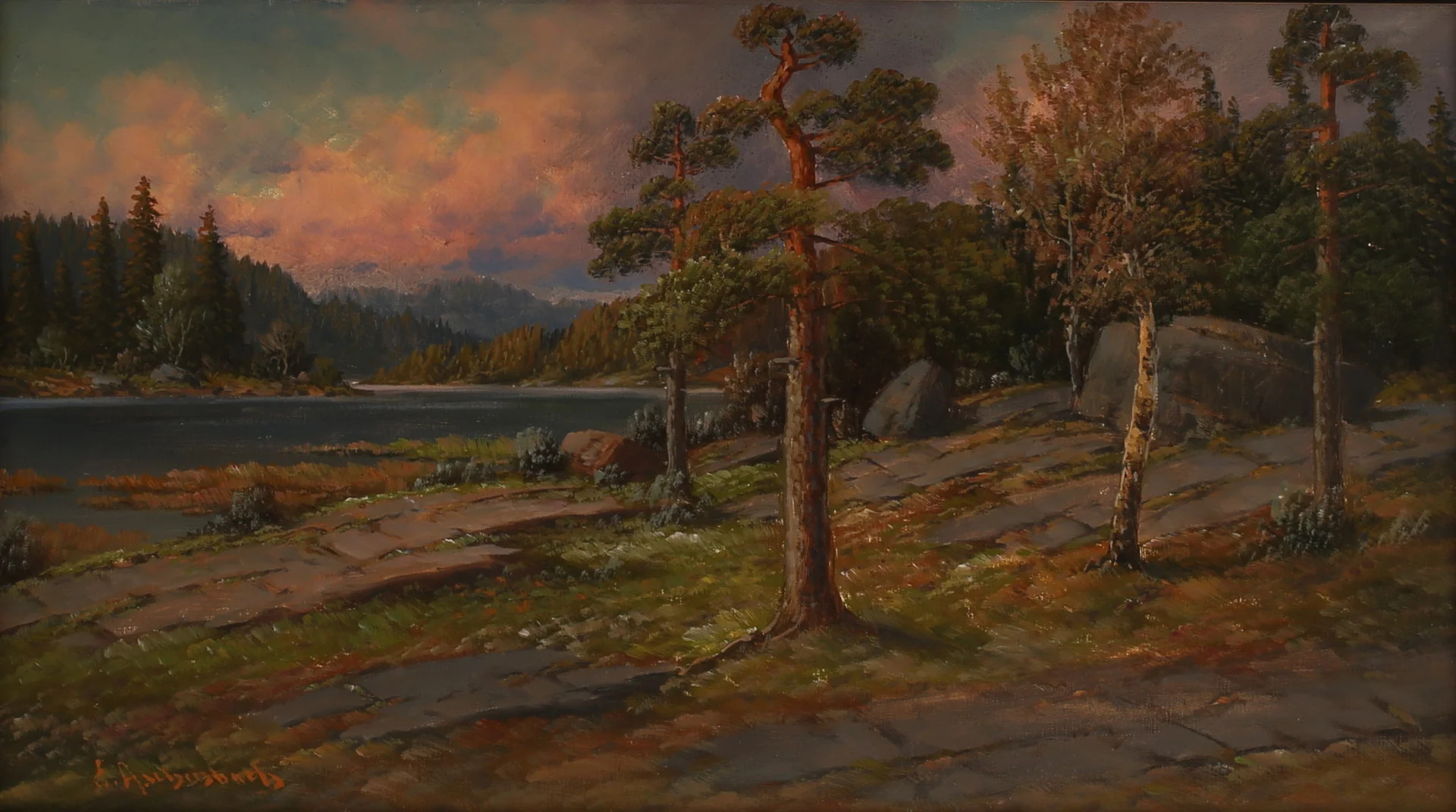 ERNST ASCHENBACH. Olja på duk, signerad. — Paintings — RA Auktionsverket Norrköping