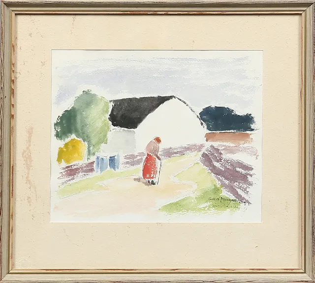 GILLIS MAGNUSSON. AKVARELL,signerad,1900-tal.
