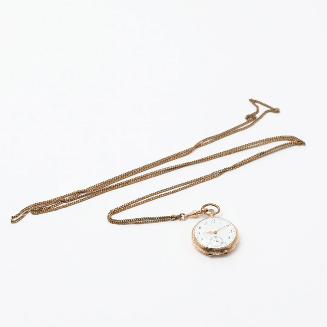 FICKUR, guld 14K. — Pocket & Stop Watches — Uppsala Auktionskammare
