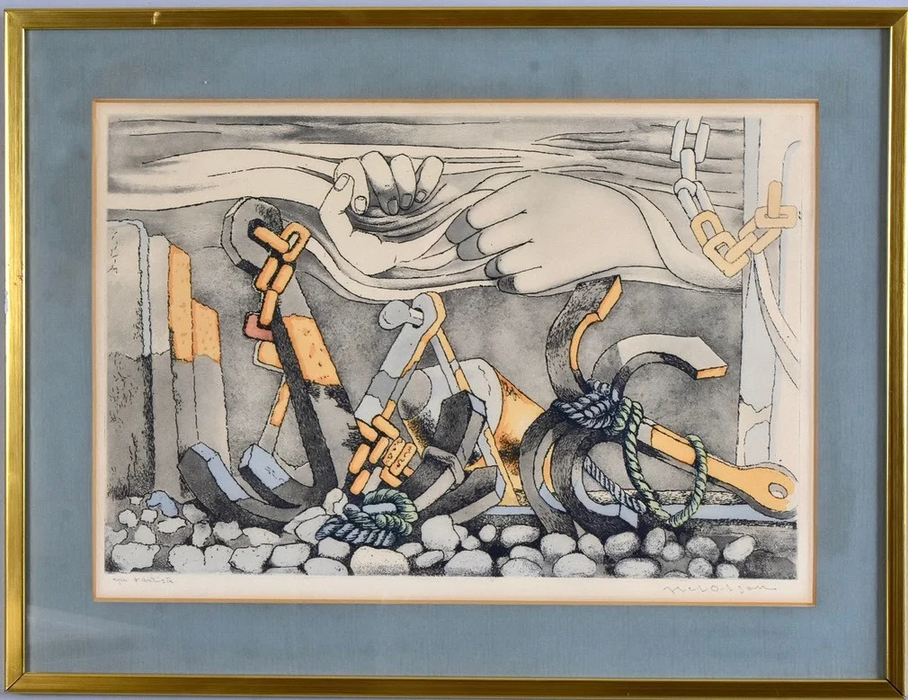 AXEL OLSON. Färgetsning. — Engravings & Prints — Halmstads Auktionskammare