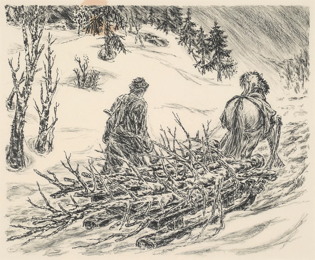 Kihle, Harald — "Vinterved" 1972 — Kunst/Grafikk — Blomqvist
