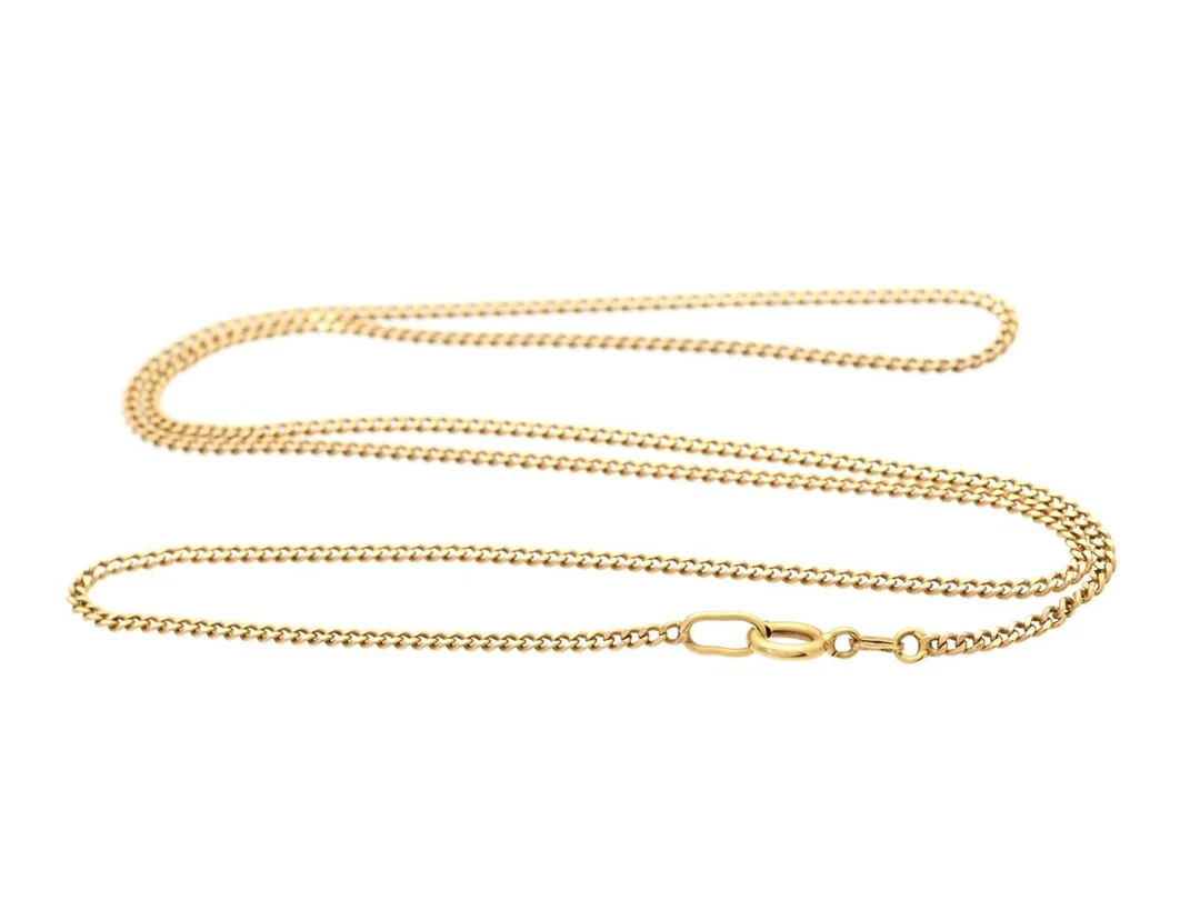 HALSKEDJA, 18K guld, pansarlänk, längd 49 cm, vikt 4,7 g. — Smycken/Halskedja — Kaplans