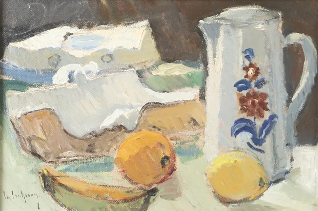 GIDEON ISAKSSON. Stilleben, olja på pannå, signerad.