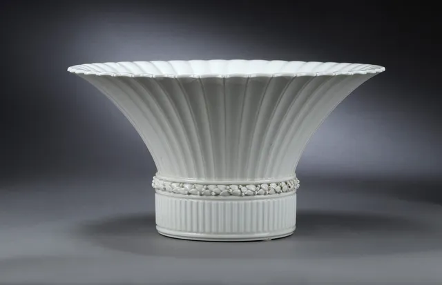 Arno Malinowski for Royal Copenhagen. Large fruit bowl in blanc-de-chine