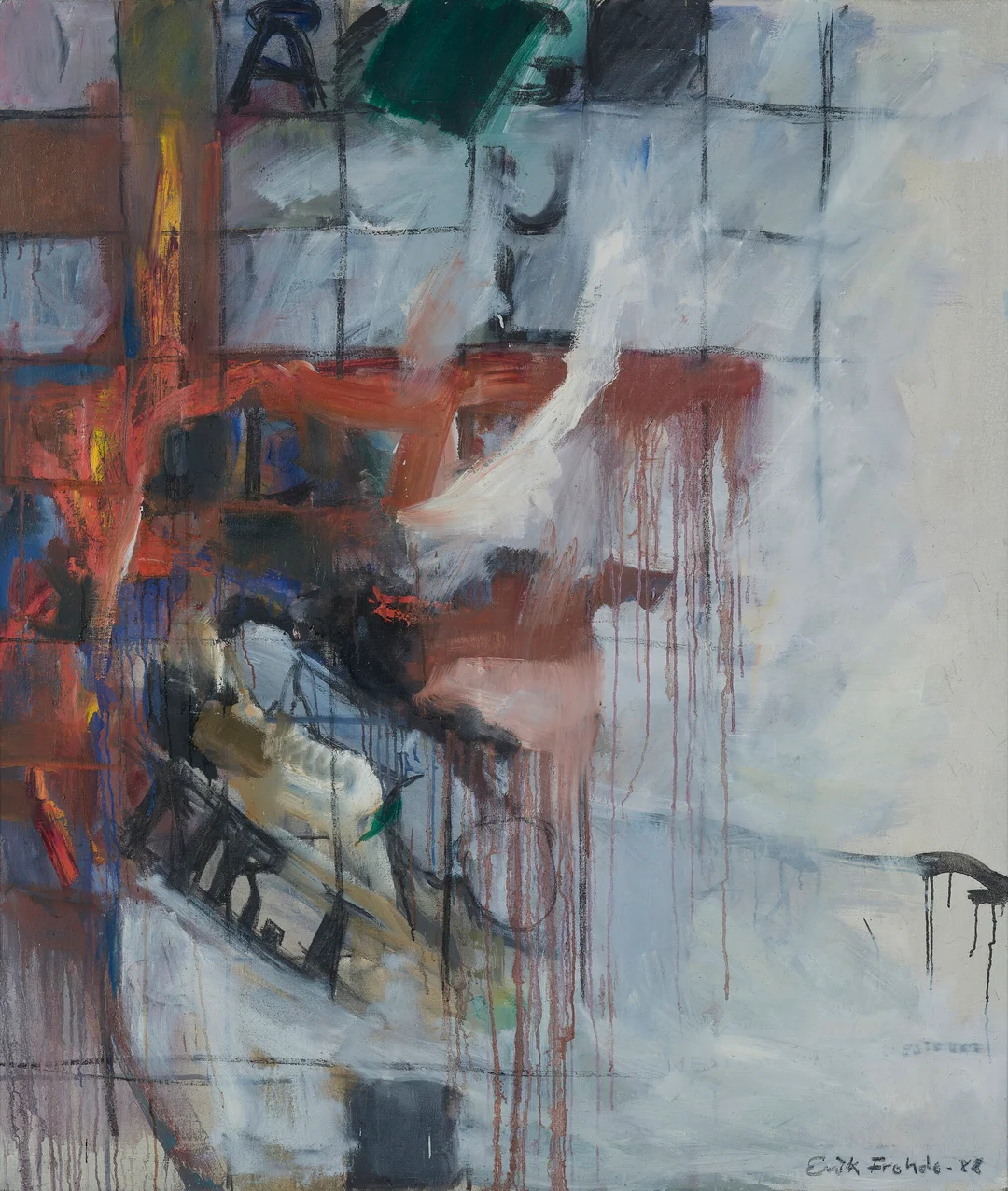 Frohde, Erik — "X-ord I" 1988 — Kunst/Maleri — Blomqvist