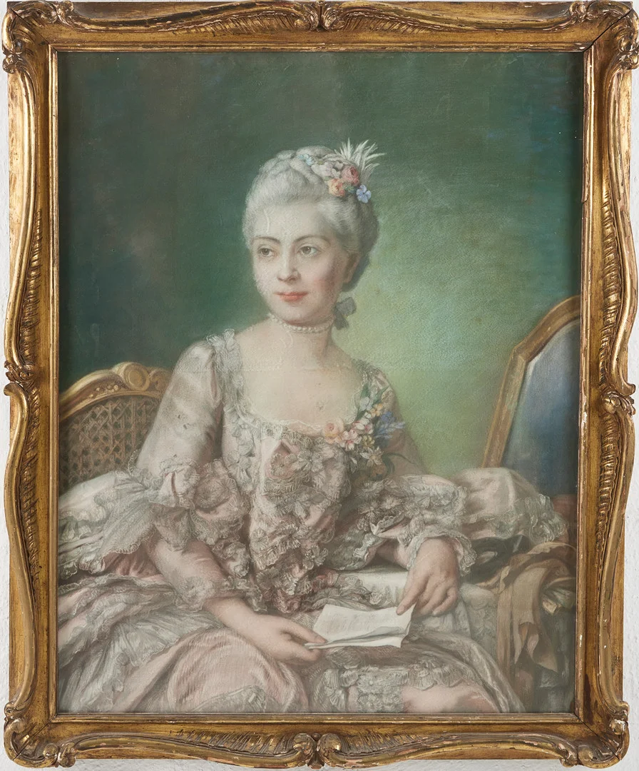 ALEXANDER ROSLIN. Efter (omkring 1900). Porträtt av Marie Suzanne Giroust, konstnärens hustru. — Paintings — Stockholms Auktionsverk Magasin 5