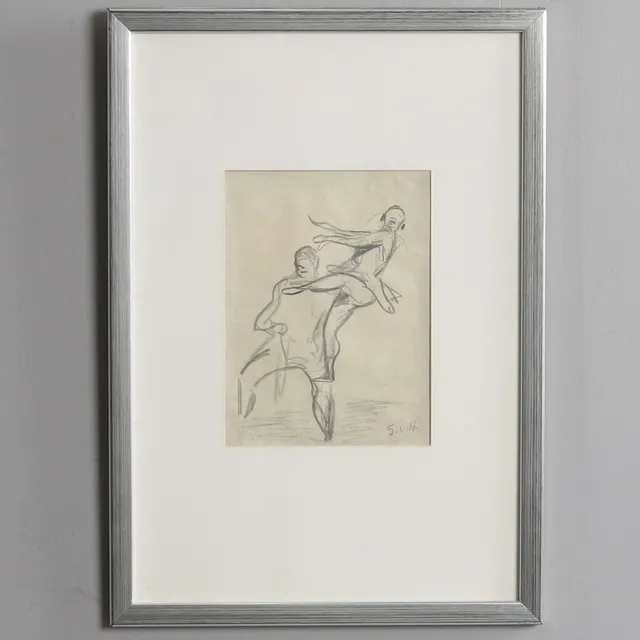 GÖSTA VON HENNIGS. KOLTECKNING, SIGNERAD.