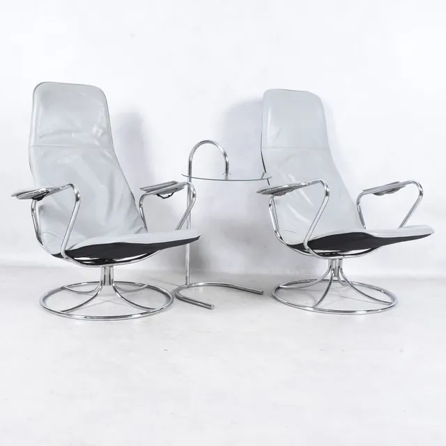 SNURRFÅTÖLJER, ett par, "Exen", Tord Björklund, IKEA, 1980-tal.