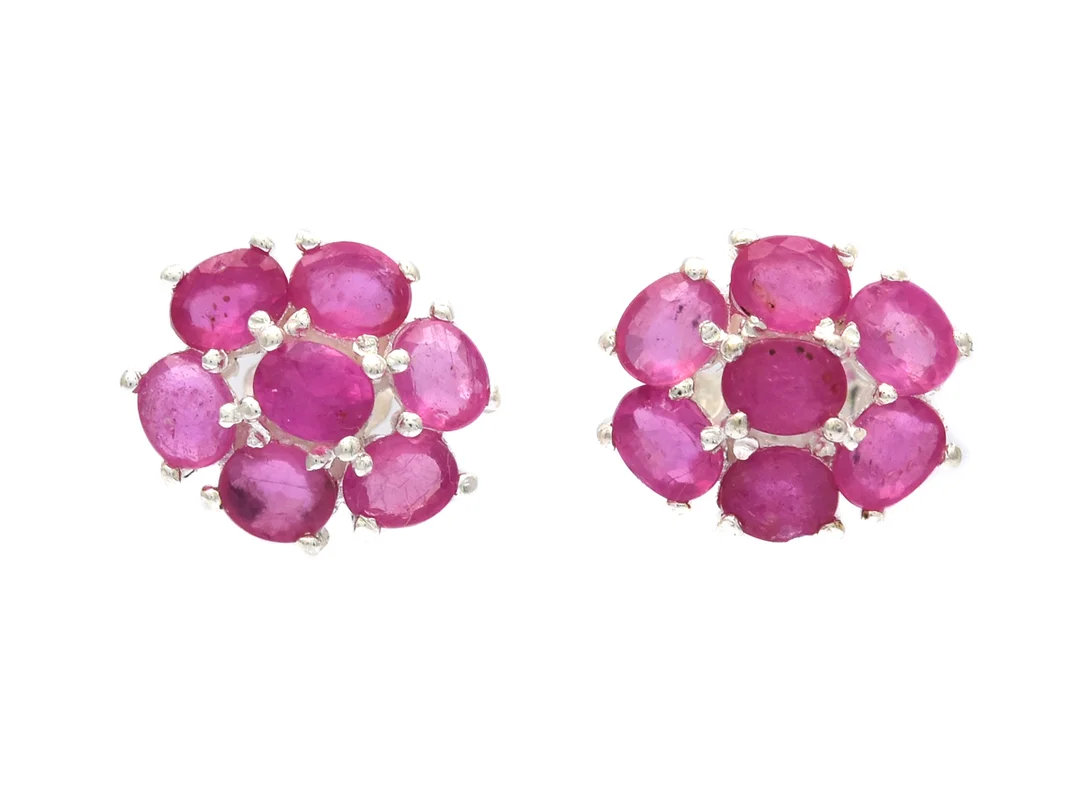 ÖRHÄNGEN, sterling silver, rosa stenar, vikt 2,7 g, stift. — Smycken/Örhängen — Kaplans