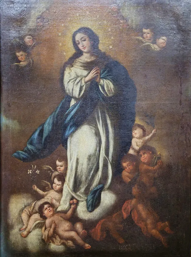 INMACULADA. ÓLEO SOBRE TELA.ESCUELA ESPAÑOLA. FINALES DEL SIGLO XVIII.