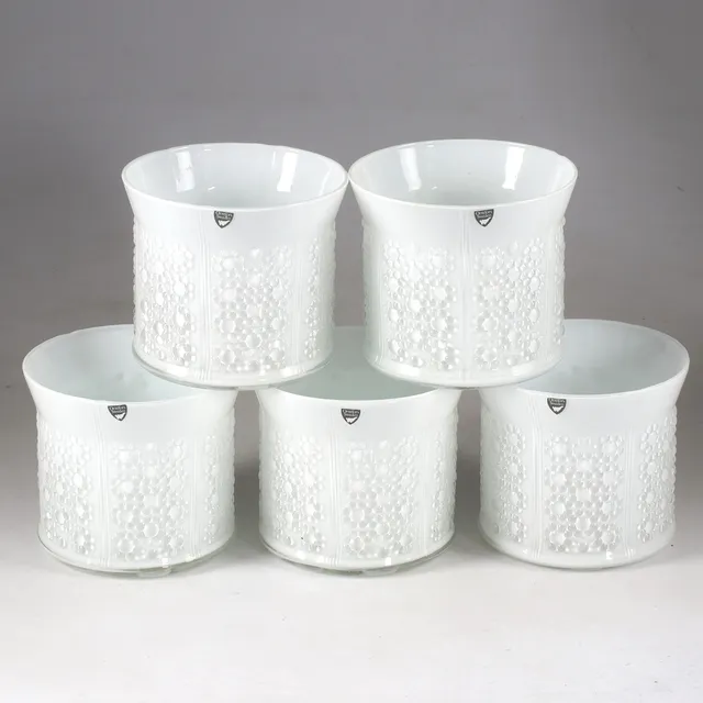 OLLE ALBERIUS. Ytterfoder, 5 st, glas, "Flora", Orrefors.