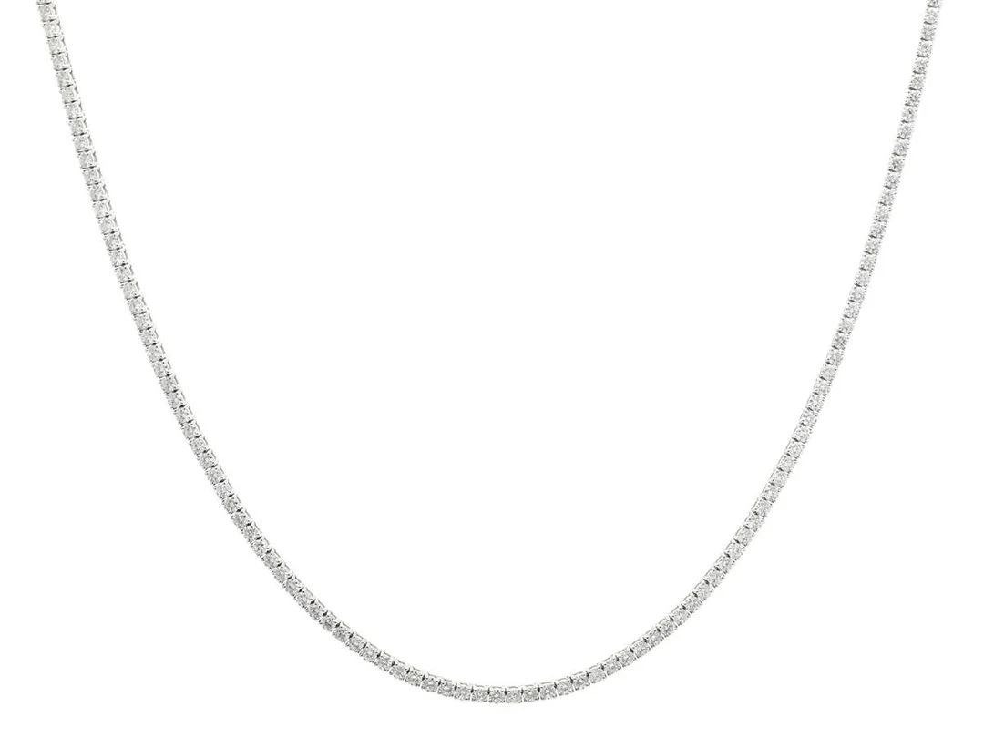 RIVIERECOLLIER, 18K vitguld, briljantslipade diamanter ca 8,61 ctv, ca TW-Cr/P, längd 40,5 cm, vikt 16,6 g. — Smycken/Collier — Kaplans