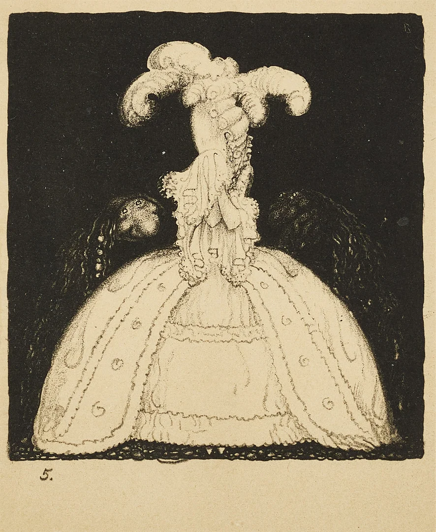 JOHN BAUER (1882-1918), "Två friare", No 5 ur sviten "Troll", 1915, signerad JB i trycket, litografi. — Engravings & Prints — Crafoord Auktioner Stockholm