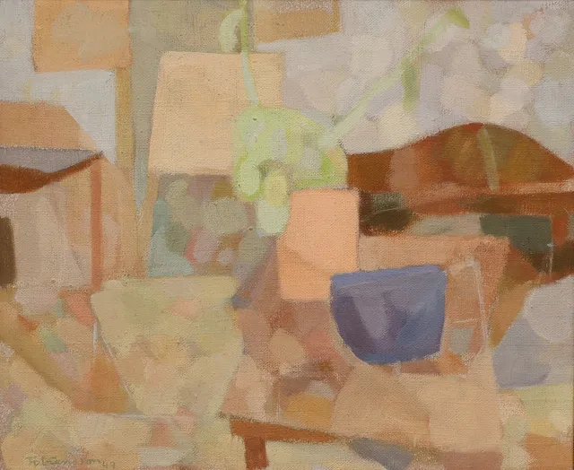 TURE FABIANSSON. Abstrakt motiv, olja på duk, signerad Fabiansson - 49.