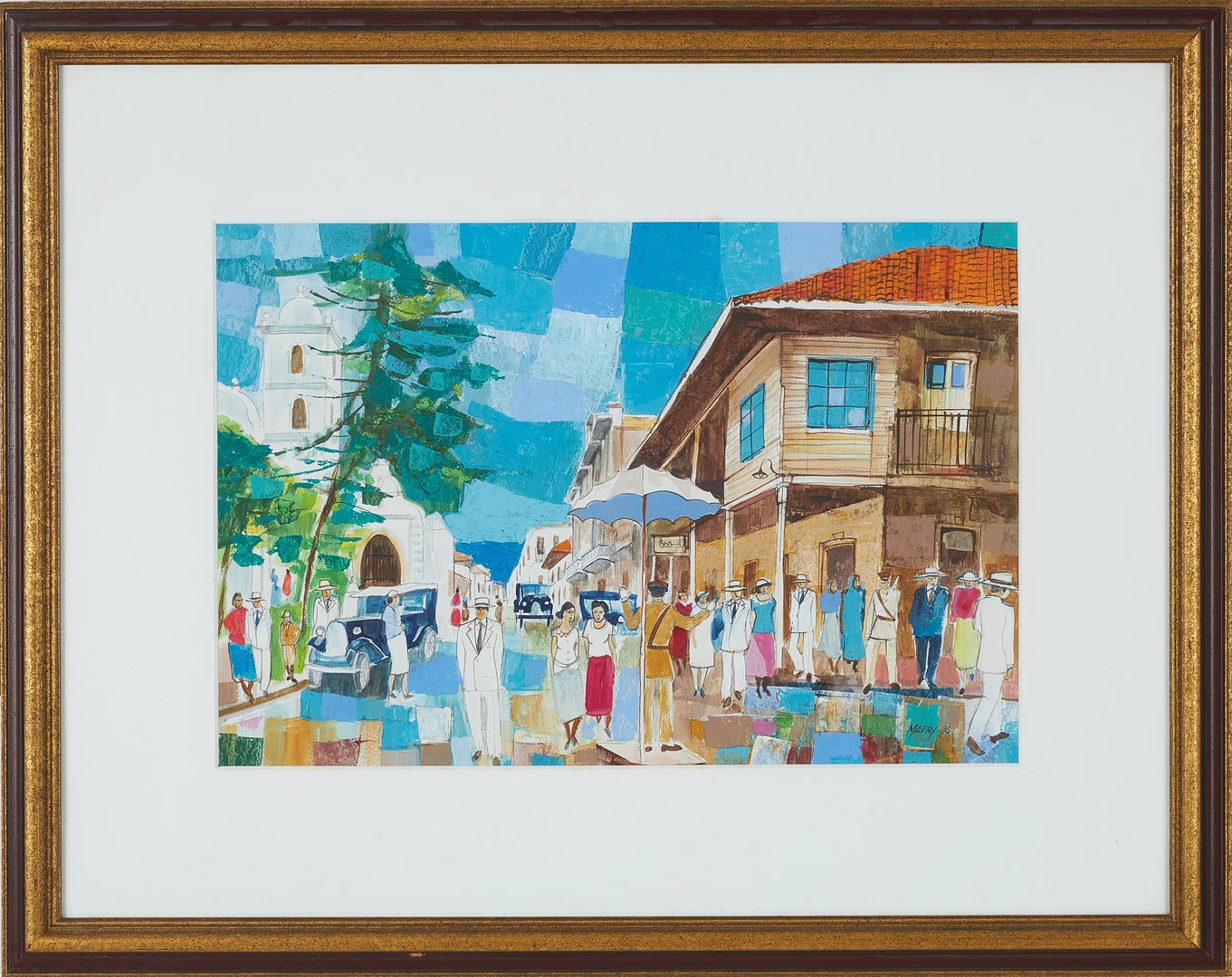 OIDENTIFIERAD KONSTNÄR. akvarell, stadsmotiv, signerad Maury samt daterad -86. — Paintings — Stockholms Auktionsverk Sickla