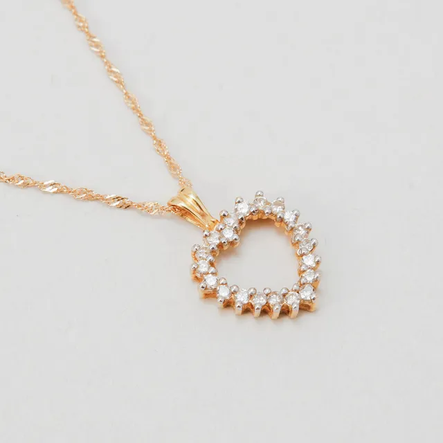 HÄNGE med KEDJA, 18k guld, diamanter ca 0.26ct, vikt ca 2,5 gram.