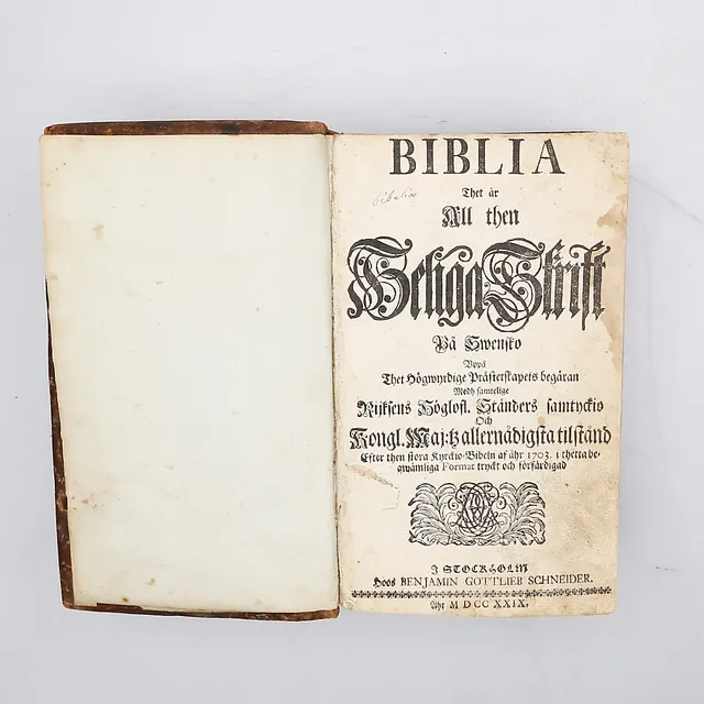 BIBEL, 1729.
