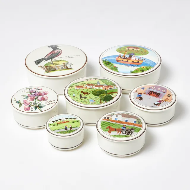BURKAR MED LOCK. 7 st, Villeroy & Boch, Design Naif, porslin.